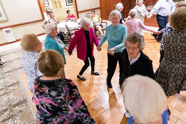 Residents dancing