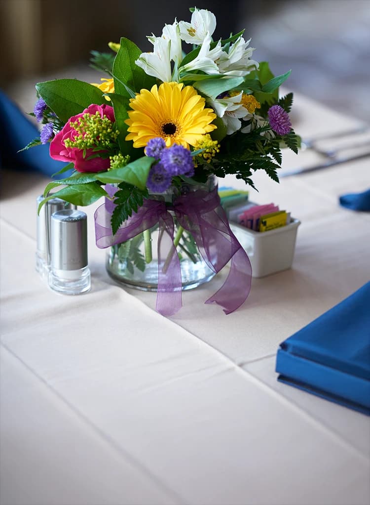 Flowers on a table