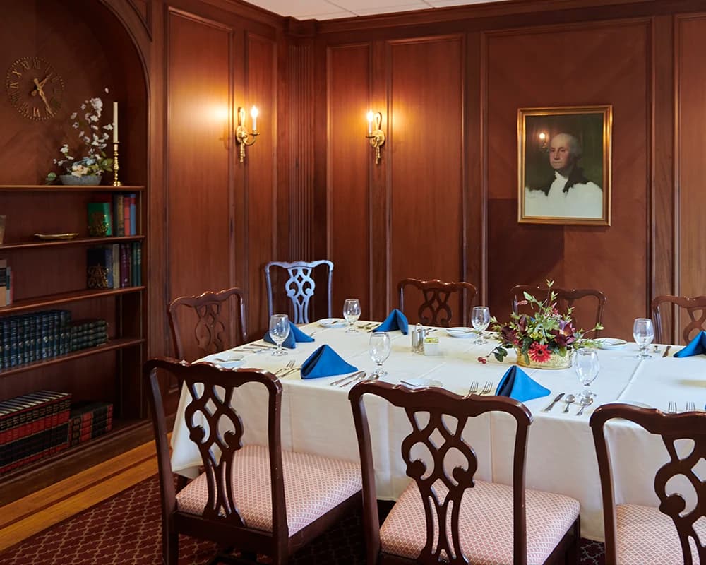 Elegant dining room with historic aesthetics
